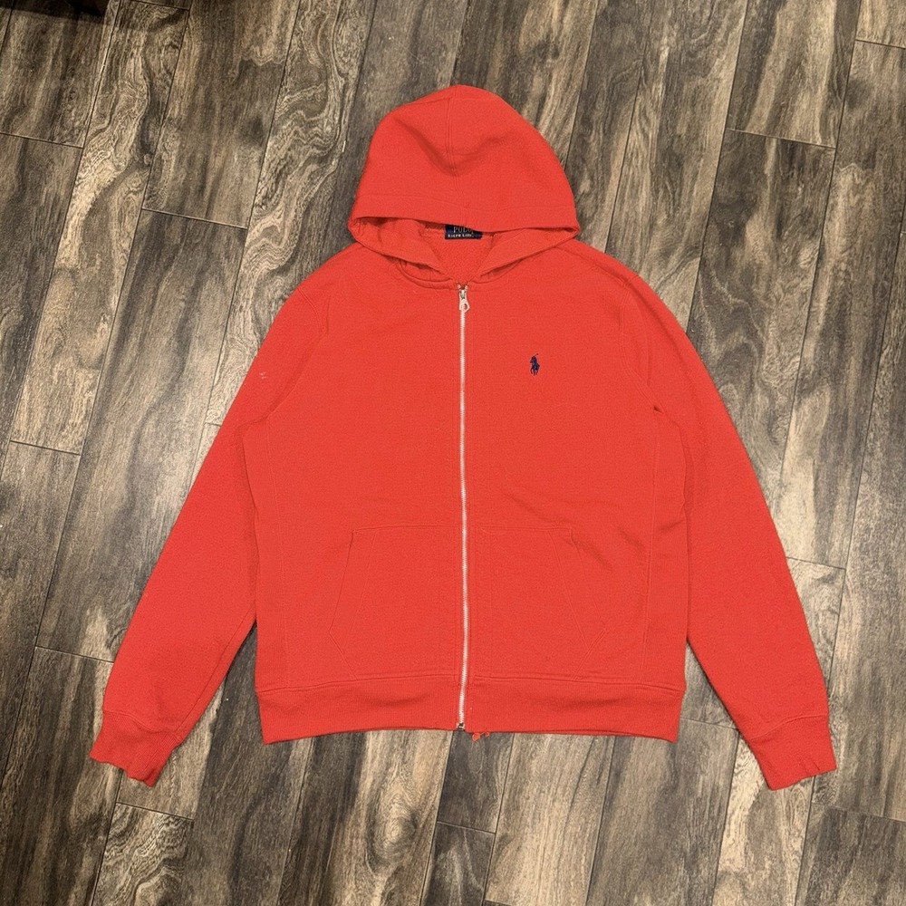 Polo Ralph Lauren Full-Zip Fleece Hooded Jacket Long-Sleeve Men's XL Red Pony
